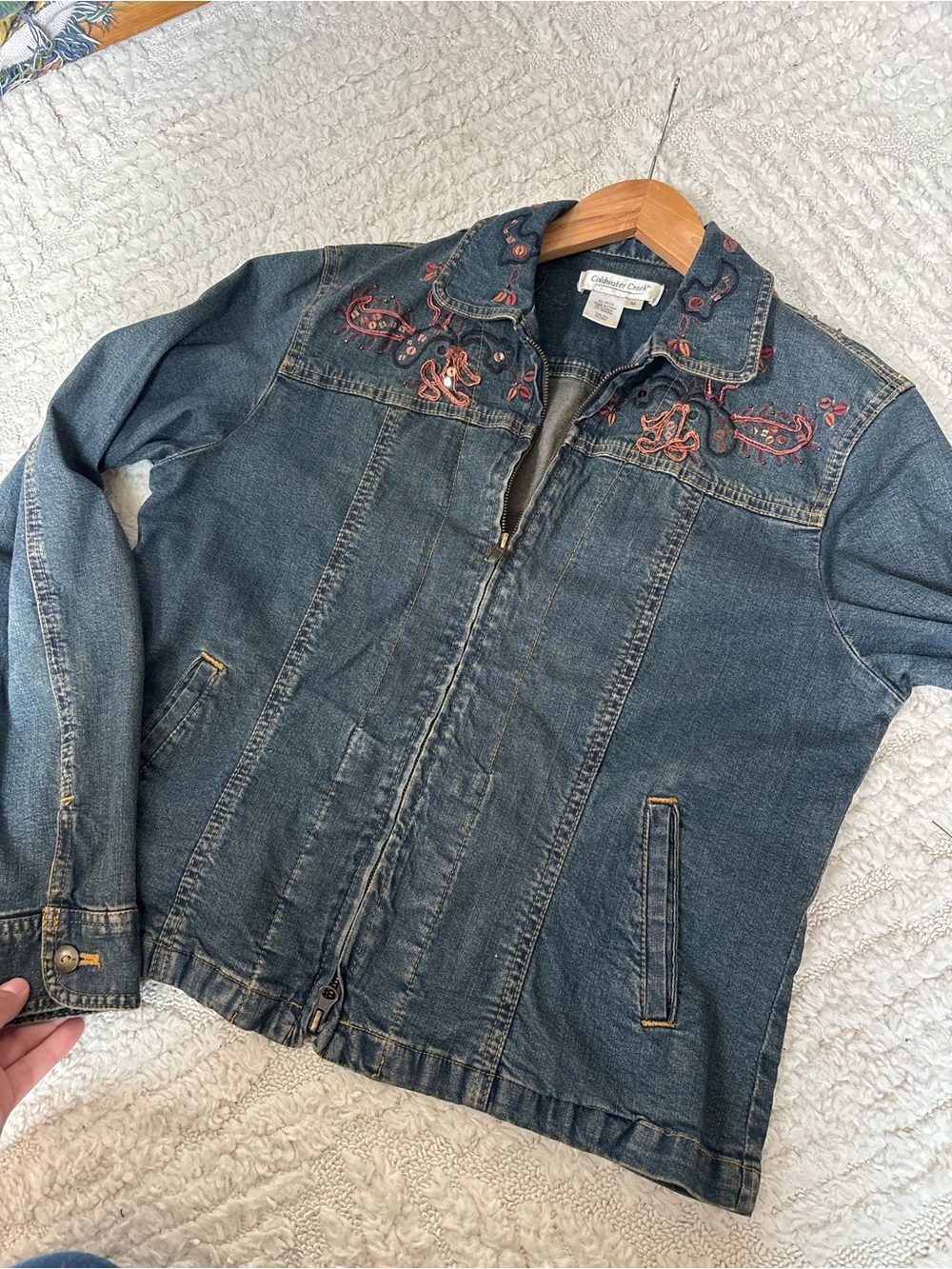 Fairy grunge whimsigoth sequin Coldwater Creek Blue Denim Jacket